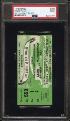 1978 MUHAMMAD ALI VS LEON SPINKS BOXING TICKET “THE BATTLE OF NEW