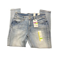 Time And Tru Women's Mid-Rise Skinny Jeans Size 14P Fitted Light Distressing NWT