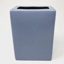 Vintage Metlox Pillovase Blue Matte Rectangle Vase Ceramic CDGC 1940s 6 1/4"