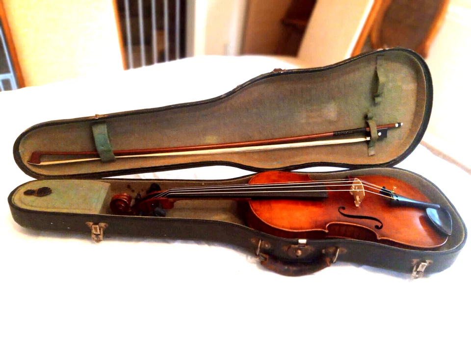 Старинный 4/4 копия J.B.Schwezer 1813 Amati Pestini с Bausch модель бант, чехол - Изображение 2 из 4