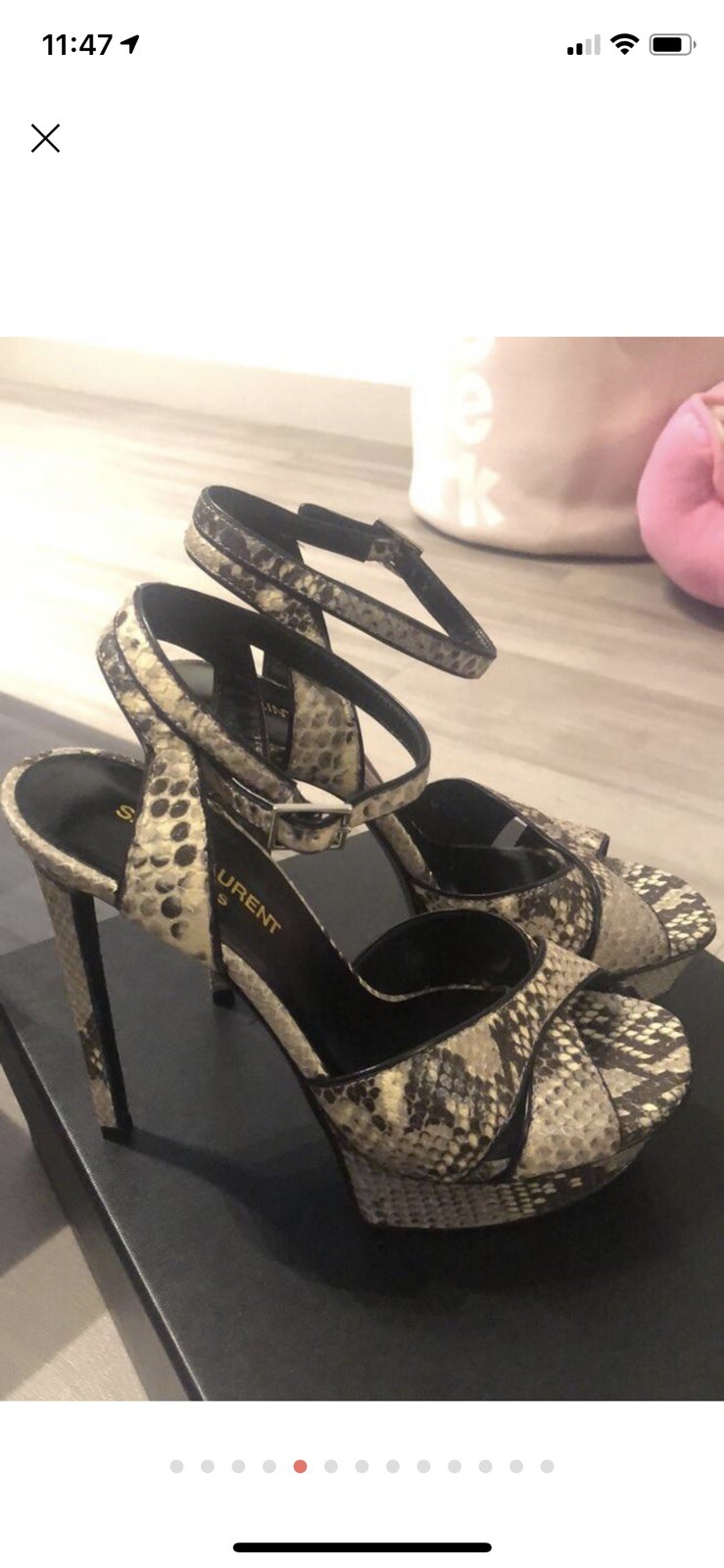 YSL Saint Laurent Python Bianca Platform 7 - image 5