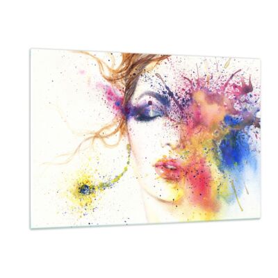 Tableau Déco Sur Verre 120x80cm – Portrait Femme Abstraction – ARTTOR