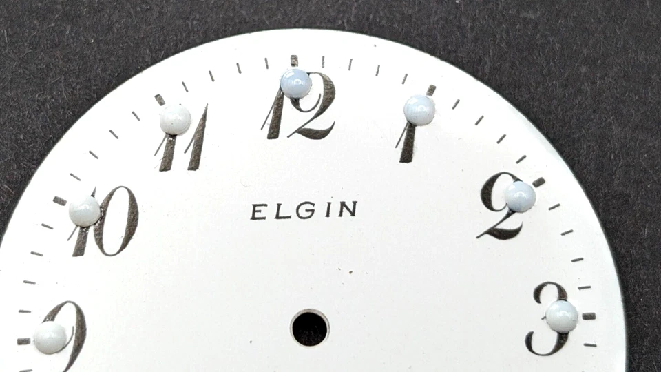 Reloj Bolsillo Vintage ELGIN Braille Lunares Elevados Esmalte Porcelana 41mm Esfera PIEZAS Foto 4 de 4