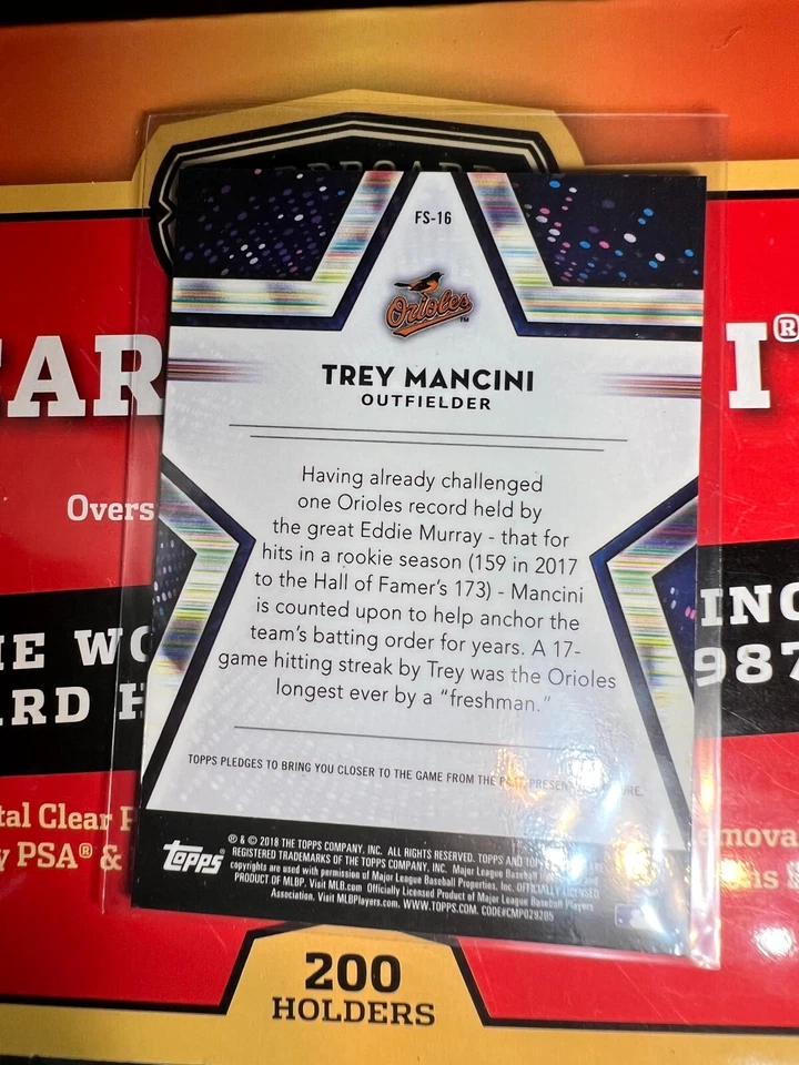 2018 Topps Chrome Baseball Trey Mancini Future Stars Refractor #FS-16 V567 - Image 2 of 2