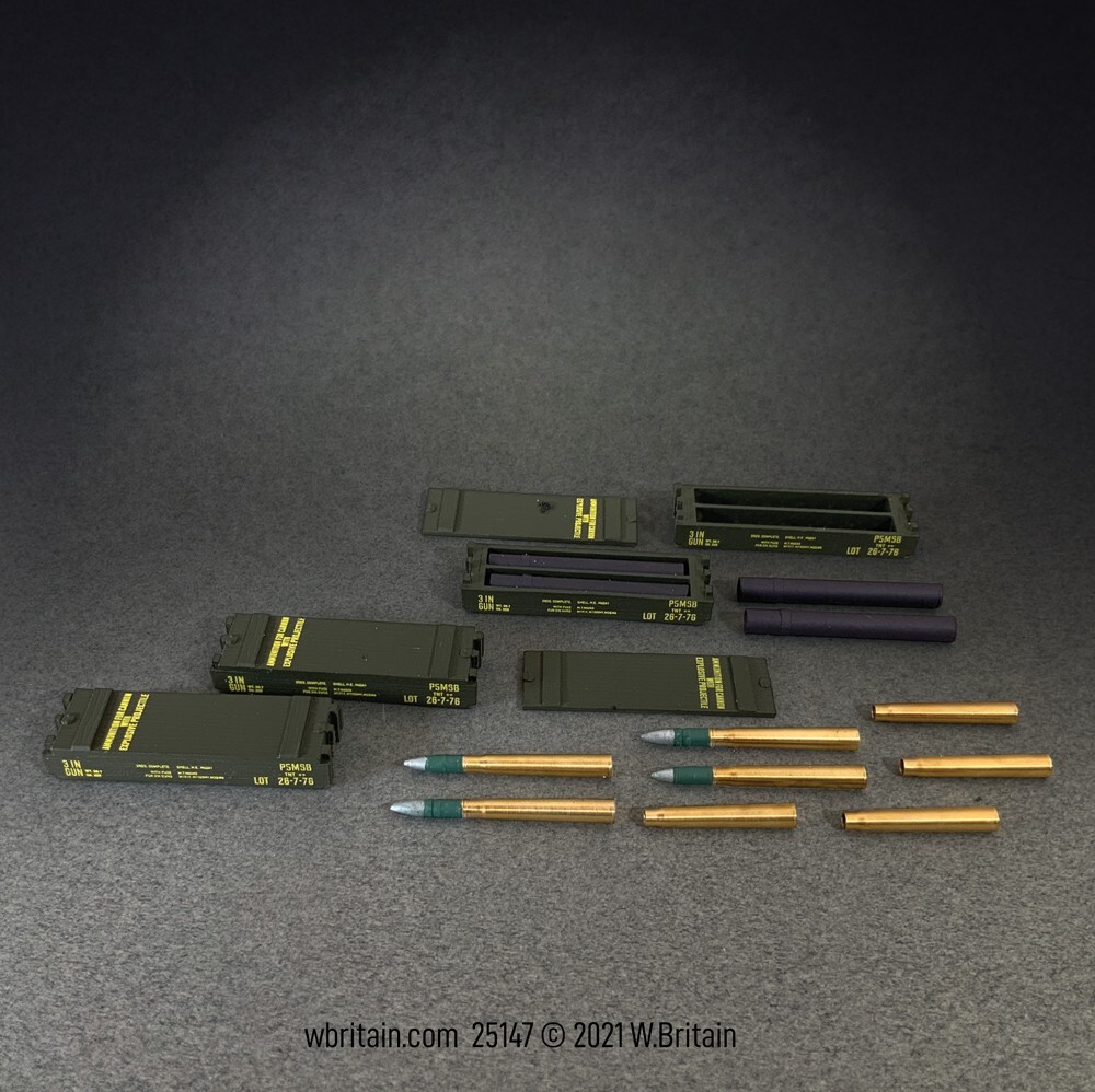 BRITAINS SOLDIERS 25147 - U.S. 3-Inch Anti-Tank Gun Accessory Set Figure