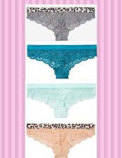 New w/ 16.50 Victoria's Secret   1 SHIP   Floral Lace Thong   Size M  