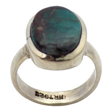 MRT STERLING NATURAL 15 X 11MM CHRYSOCOLLA SIZE:7.75 RING 6.4GR 3218