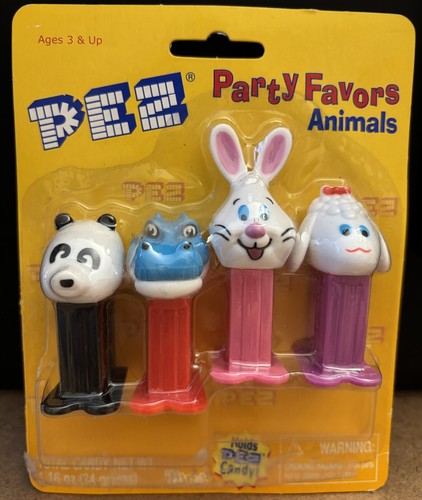 PEZ Party Favors Animals -4 Mini Dispensers- Panda, Bunny, Lamb -Easter Baskets-