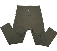 Lululemon Wunder Under Crop Hi-Rise 21" Leggings Size 4 Dark Olive Green