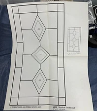 Vintage 1970s Looking Glass Publications Stained Glass Pattern Beveled Window