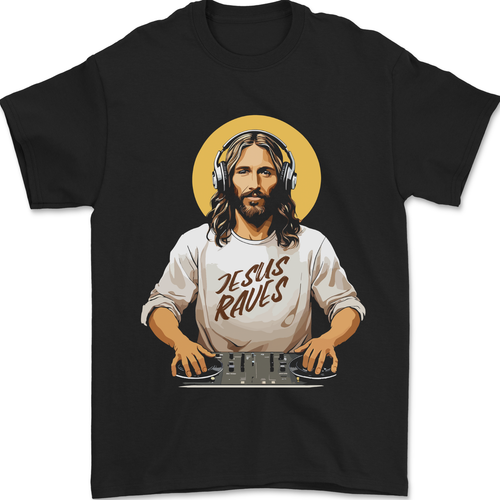 Jésus Raves Drôle Musique Dj Pont Christian T-Shirt 100% Coton | eBay