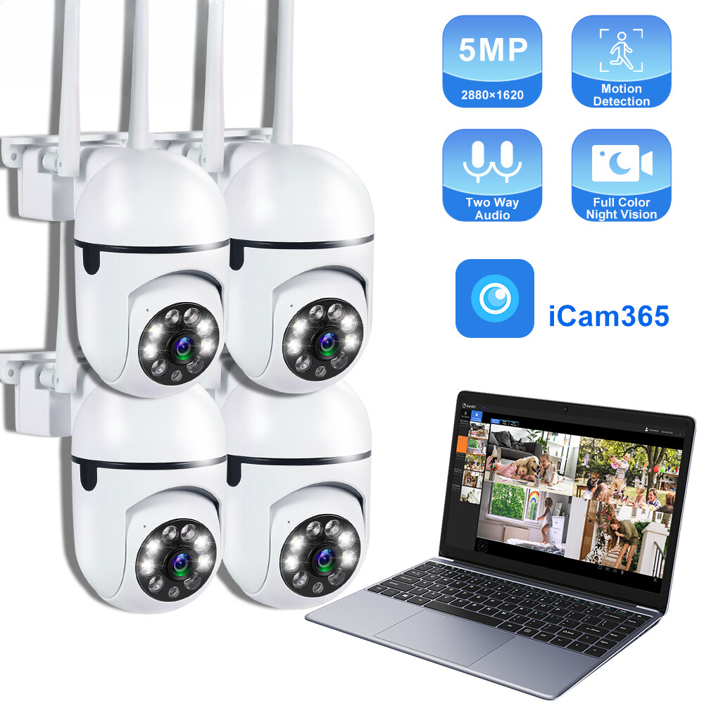 5MP Wireless Security Cameras with Two-Way Audio for Surveillance Monitoring