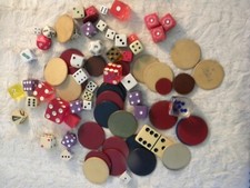 vintage dice poker chips lot of 74 bakelite catalin celluloid plastic