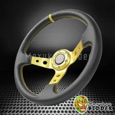 Blackgold 350mm Drifting 6-bolt Deep Dish Sport Style Steering Wheel Universal