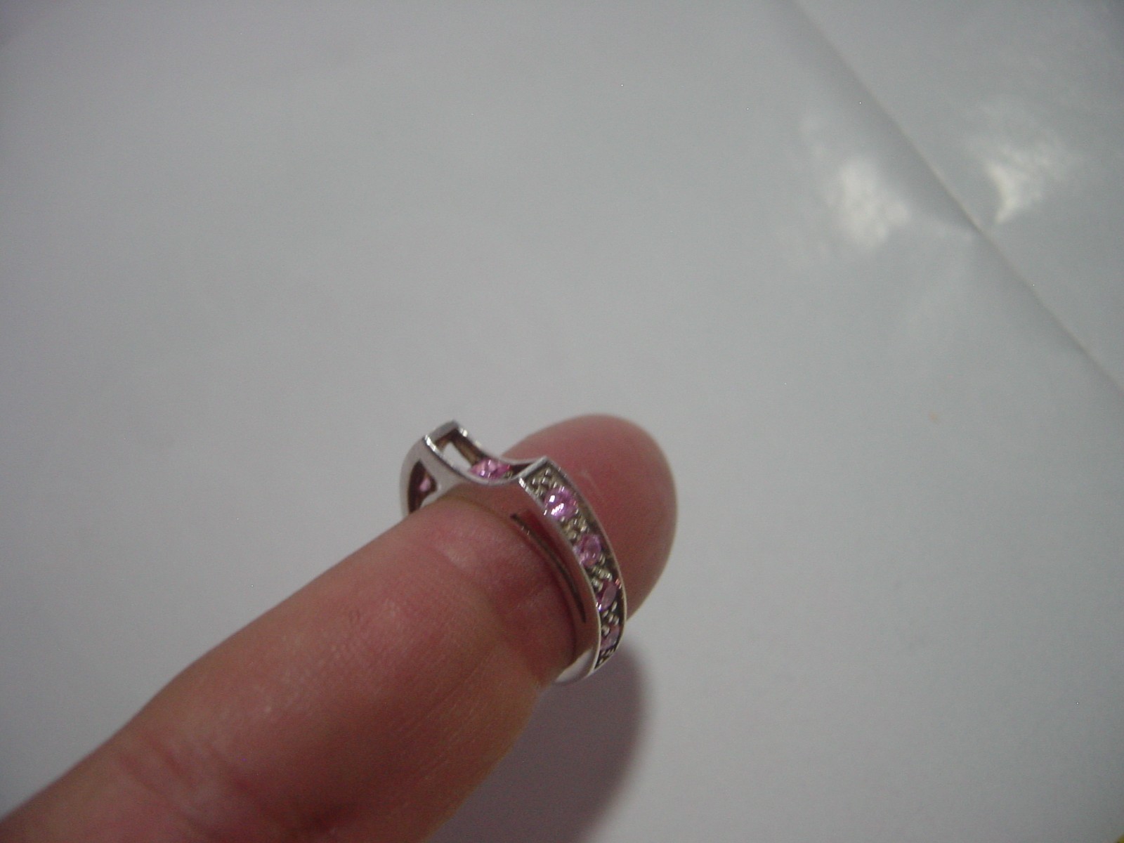 VINTAGE SOLID SILVER RING-UNUSUAL DESIGN-SPARKLIN… - image 17