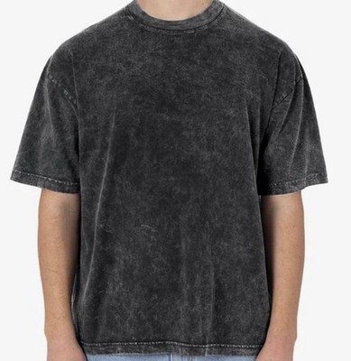 Los Angeles Apparel 6.5oz Black Carbon Mineral Dye T-Shirt Tee Shirt Large L
