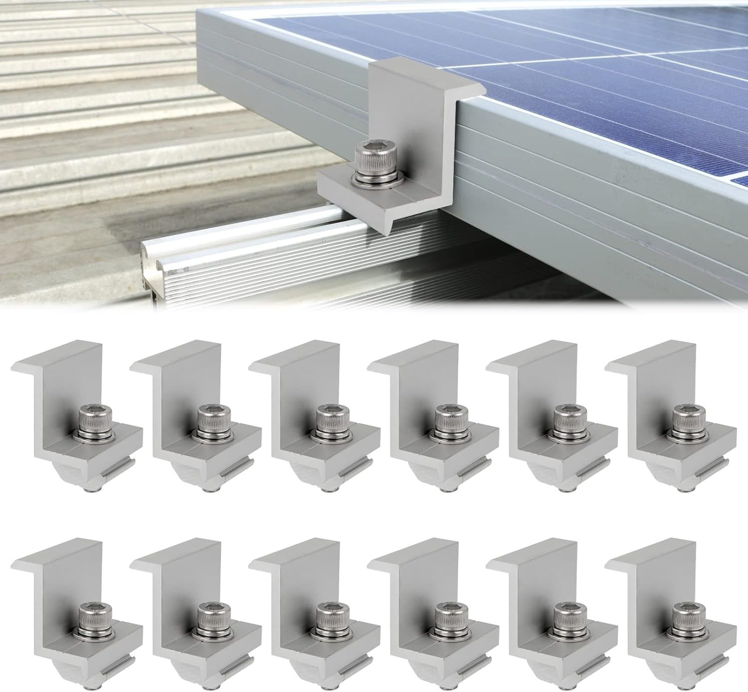 12pz Staffa Z Montaggio Pannelli Solari Kit Supporti Alluminio Camper