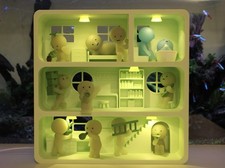 Maison pour figurines smiski à 3 étages illuminés LED