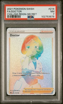 2021 Pokemon Doctor (Secret) Rare 214/198 - Rainbow Colors - Trainer NM PSA  7 | eBay