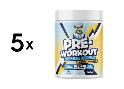 5 x Muscle Moose Pre-Workout Zero Itch Formula (20 Serv) Cloudy (78,56 EUR/kg)