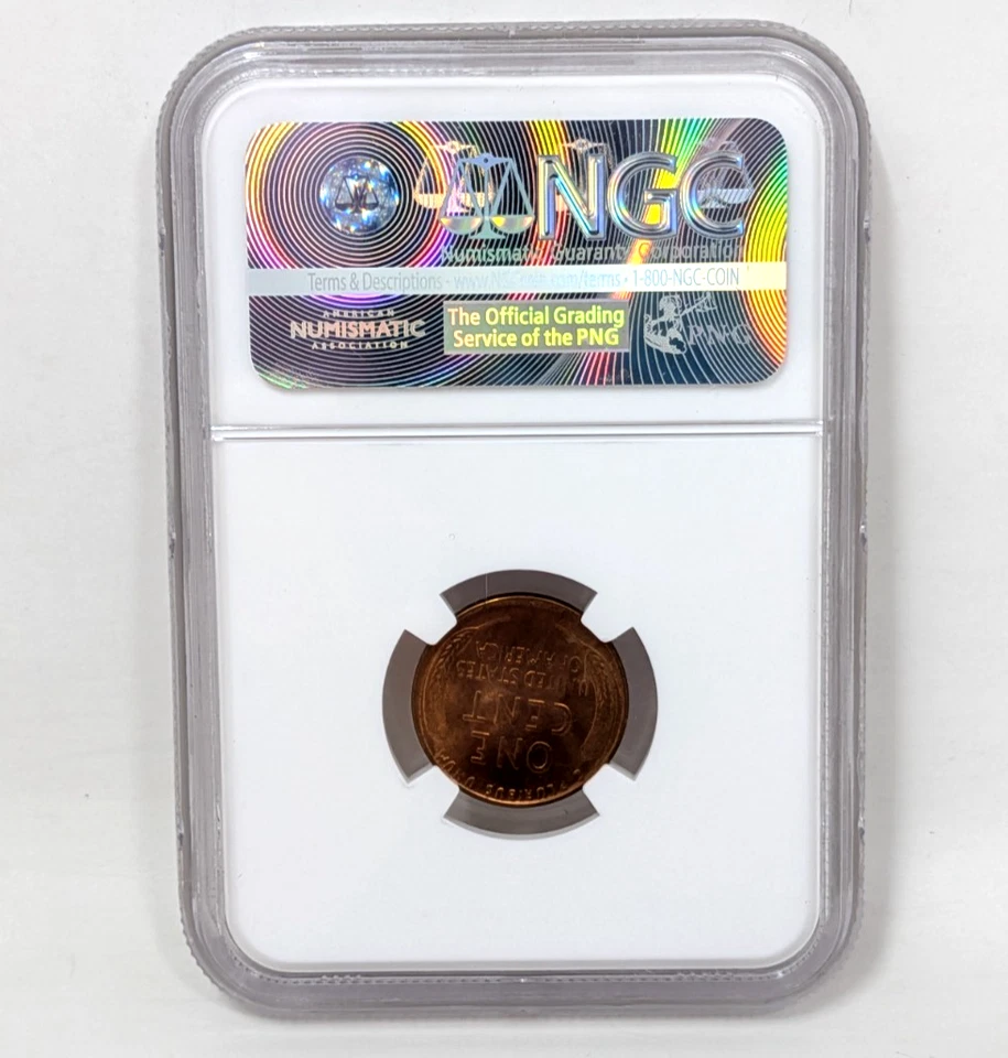NGC 1939 1C MS 66 RD Lincoln Wheat Penny One Cent Uncirculated Graded Coin - Image 3 of 4