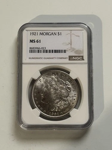 Morgan Silver Dollar 1921 Coin NGC Certified MS61