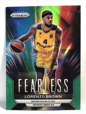 2023-24 PRIZM EUROLEAGUE  BASKETBALL FEARLESS  Lorenzo Brown #4 GREEN