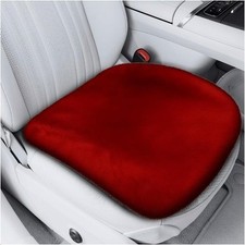 Car Seat Cushion, Brethable Soft Faux Fur Auto Driver Seat Co Color: Burgundy