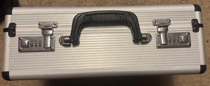 Silver Aluminum Combination Case with Handle and Foam Cushion Lining