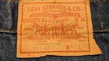 VinTagE LEVI STRAUSS  Co 517-0217 42x30 RED TAB BOOT CUT JEANS USA Made Denim