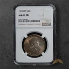 1948-D Franklin Silver Half Dollar 50C - NGC MS66 FBL - Denver