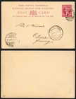 Falkland Is Heijtz P3 1d Post card used to Germany 1894