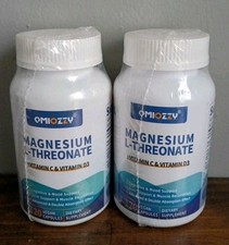 2 PACK Magnesium L Threonate - 120x Capsules - 2000 MG per Serving - Non-GMO