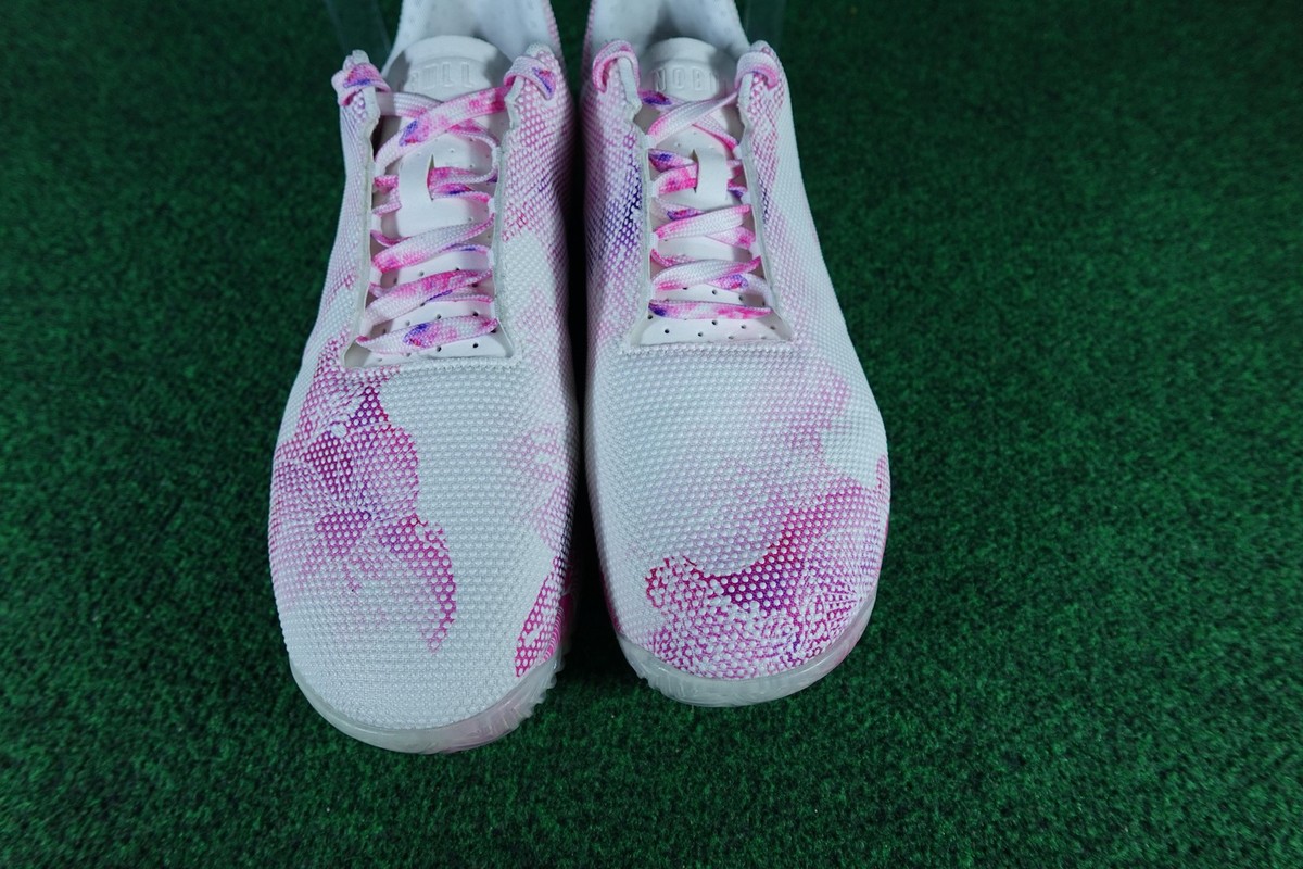 NOBULL Trainer Shoes Mens Size 13.5 White Pink Floral 