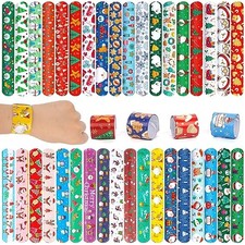 64PCS Slap Bands for Kids - Slap Bracelets Snap Bracelets for Christmas