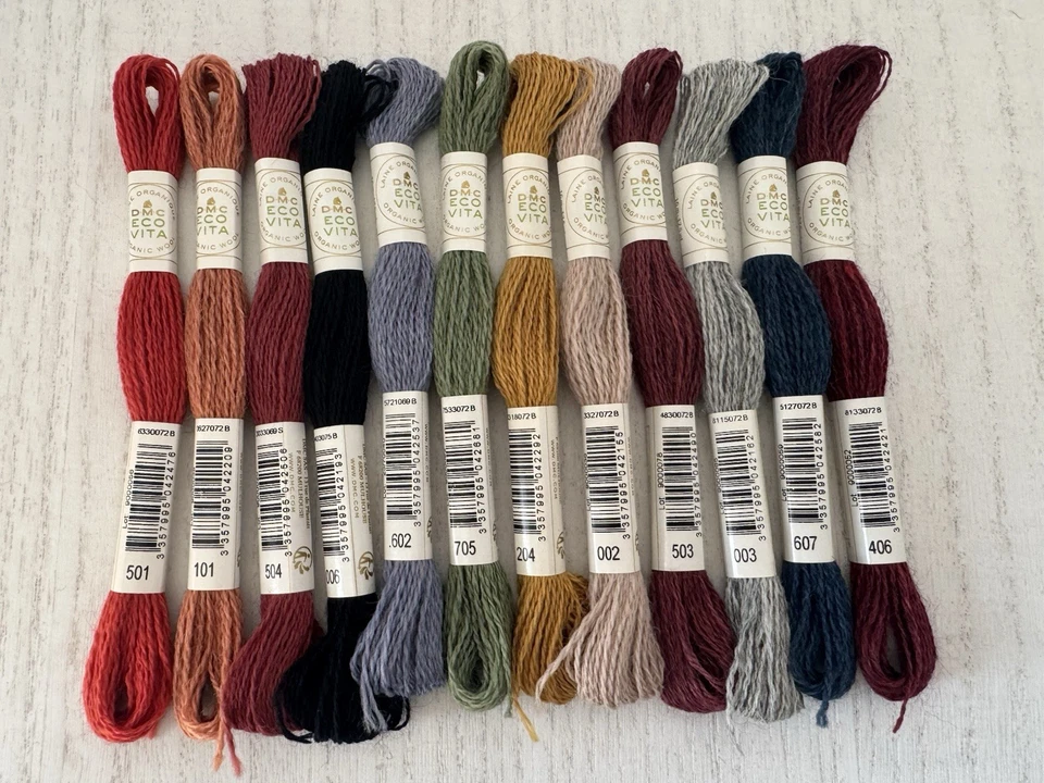 DMC Eco Vita 100% Organic Wool Crewel Thread~Lot of 12 Skeins~Assorted Colors - Image 4 of 4