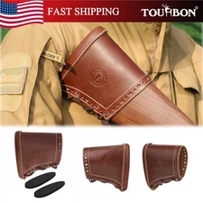 TOURBON Leather Buttstock Protector Cover Recoil Pad Slip-on Henry Rifle Hunting