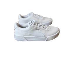 Puma Carina Street Womens 9 White Leather Lifestyle Sneakers Shoes 370325