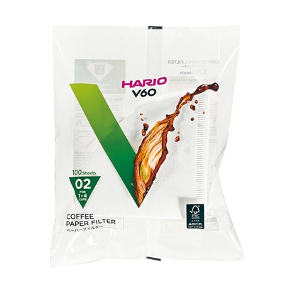 Hario V60 Paper Coffee Filters, Size 02, White, 100ct