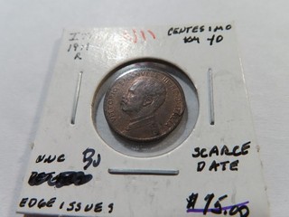 N11 Italy 1911 M 1 Centesimo UNC BU SCARCE DATE