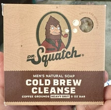 Dr. Squatch Cold Brew Cleanse Coffee Men's Natural Soap Bar Heavy Grit 5 oz