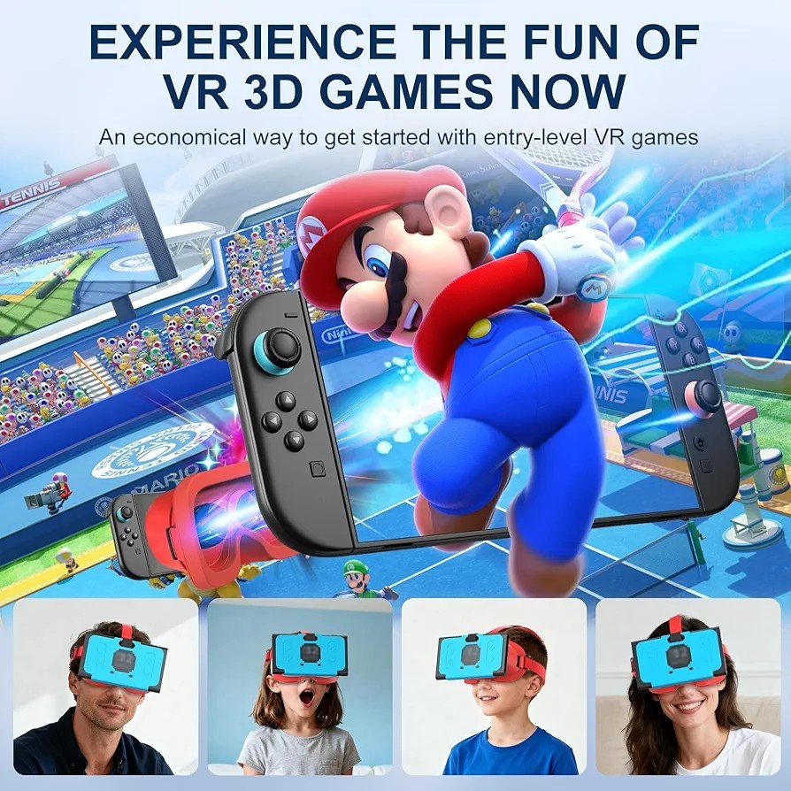 Orzly VR-headset ontworpen voor de Nintendo Switch en de Nintendo Switch OLED-console met verstelbare lens voor een virtuele realiteit gaming-ervaring en voor Labo VR - Tanami - Geschenkdooseditie Orzly VR-headset ontworpen voor de Nintendo Switch en de Nintendo Switch OLED-console met verstelbare lens voor een virtuele realiteit gaming-ervaring en voor Labo VR - Tanami - Geschenkdooseditie