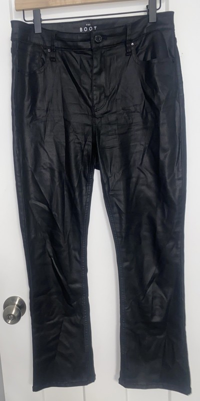 White House Black Market Coated Denim Boot Cut Crop Jeans 6