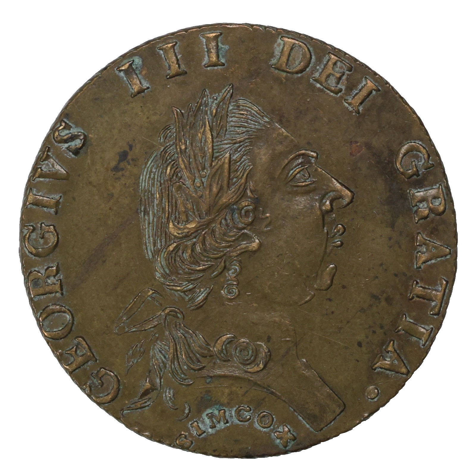 England 1795 spade Guinea Counter Token King George III Brass Simcox Issue