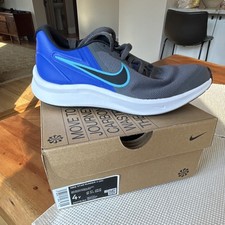 Nike Star Runner 3 GS Boys' Sneakers Gray Blue Mesh Breathable Size 4Y