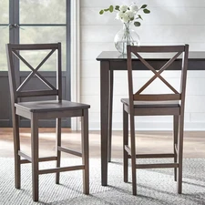 Set of 2 30" Virginia Cross Back Chairs Espresso  - Buylateral