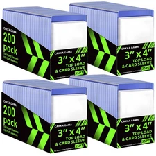 800 PCS Card Sleeves Top Loaders for Cards, Hard Plastic Toploaders, Baseball...