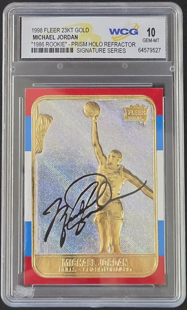 1998 Fleer 23KT Gold Michael Jordan “1986 Rookie” Prism Holo WCG