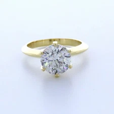 Solitaire Engagement Ring Classic 14K Gold 3.05 CT Round Lab-Grown Diamond D SI2