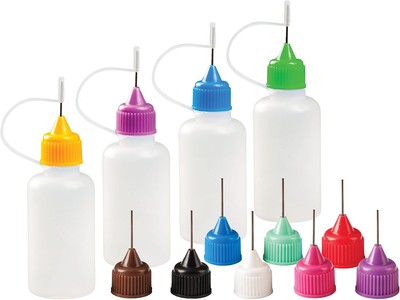 Free Hand Precision Tip Applicator Bottle 1 Oz. 4 Needle Squeeze Clear 